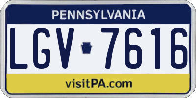 PA license plate LGV7616