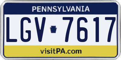 PA license plate LGV7617