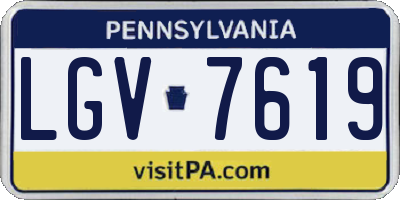 PA license plate LGV7619