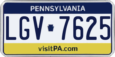 PA license plate LGV7625
