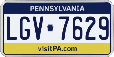 PA license plate LGV7629