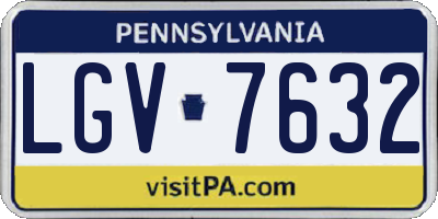 PA license plate LGV7632