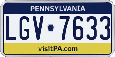 PA license plate LGV7633