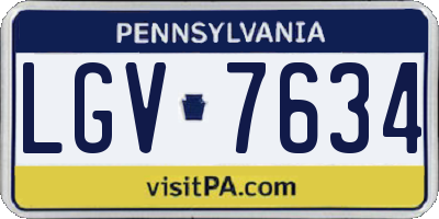 PA license plate LGV7634