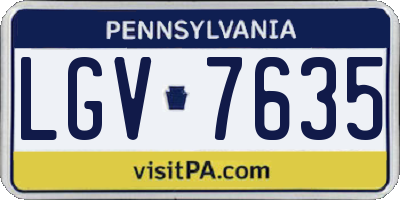 PA license plate LGV7635