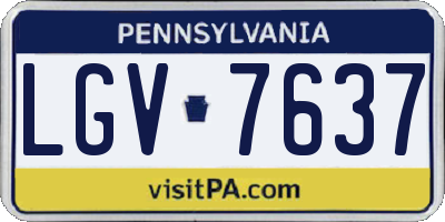 PA license plate LGV7637