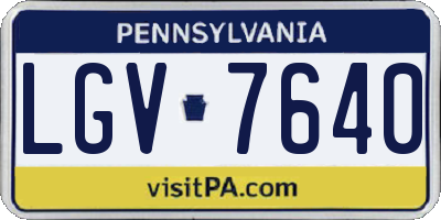 PA license plate LGV7640