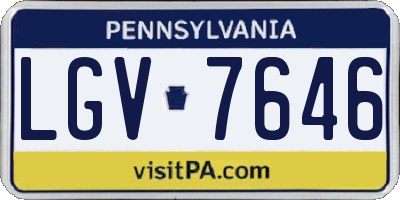 PA license plate LGV7646