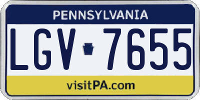 PA license plate LGV7655