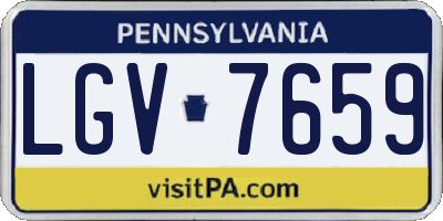 PA license plate LGV7659