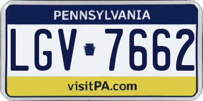 PA license plate LGV7662