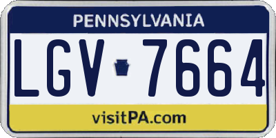 PA license plate LGV7664