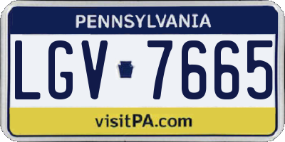 PA license plate LGV7665