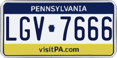 PA license plate LGV7666