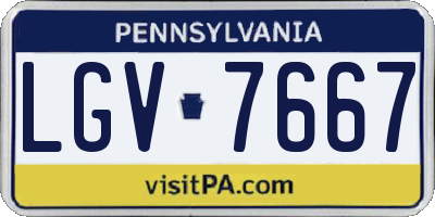 PA license plate LGV7667