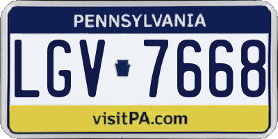 PA license plate LGV7668