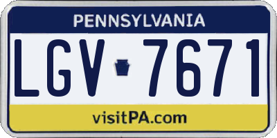 PA license plate LGV7671