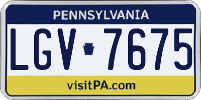 PA license plate LGV7675