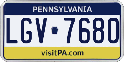 PA license plate LGV7680