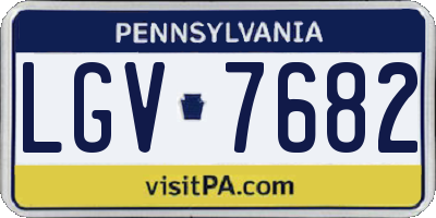 PA license plate LGV7682