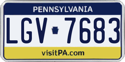 PA license plate LGV7683
