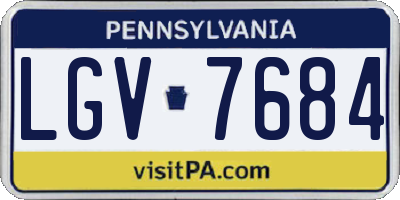 PA license plate LGV7684