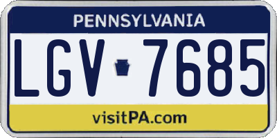 PA license plate LGV7685