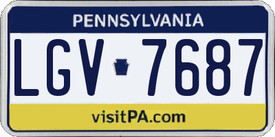 PA license plate LGV7687
