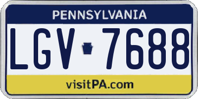 PA license plate LGV7688