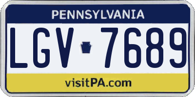 PA license plate LGV7689