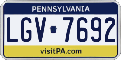 PA license plate LGV7692