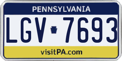 PA license plate LGV7693