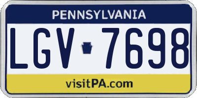 PA license plate LGV7698