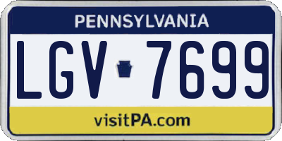 PA license plate LGV7699