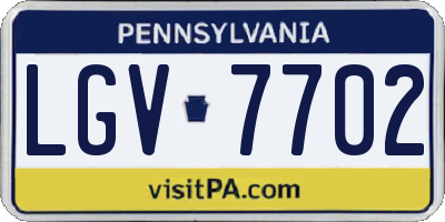 PA license plate LGV7702