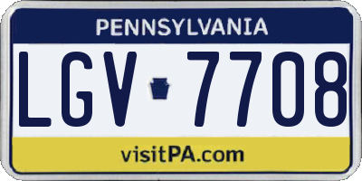 PA license plate LGV7708