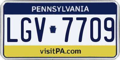 PA license plate LGV7709