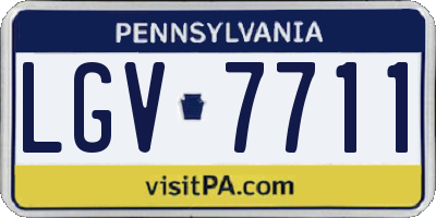 PA license plate LGV7711