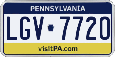 PA license plate LGV7720