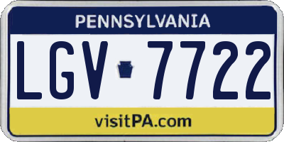 PA license plate LGV7722