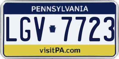 PA license plate LGV7723