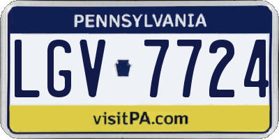 PA license plate LGV7724