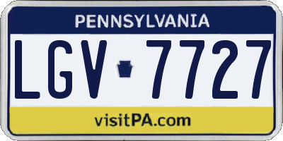 PA license plate LGV7727