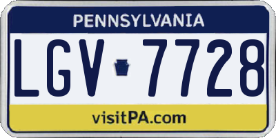 PA license plate LGV7728