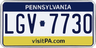 PA license plate LGV7730
