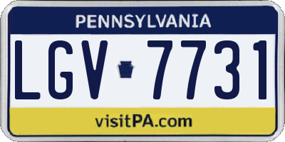PA license plate LGV7731