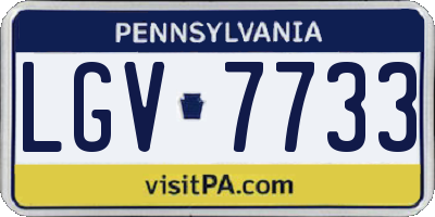 PA license plate LGV7733
