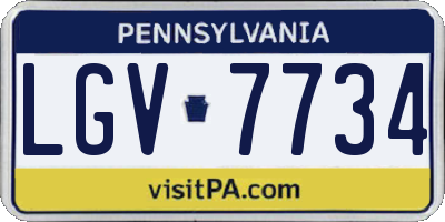PA license plate LGV7734