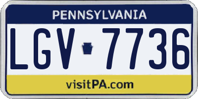 PA license plate LGV7736