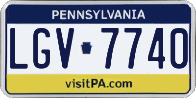 PA license plate LGV7740